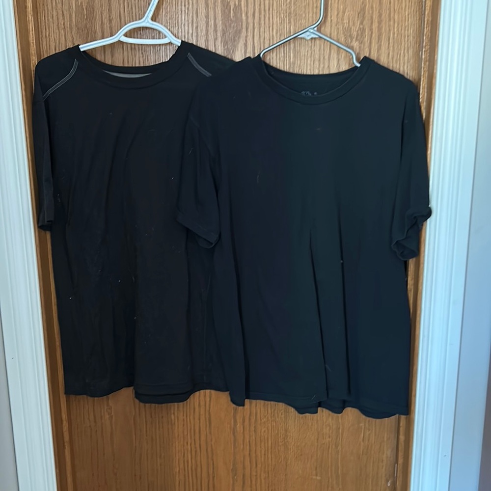 Two ordinary. Black tee shirts size XL